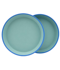 Milly Stone Silicone Two Toned Plate Set Blueberry and Aqua