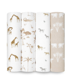 Aden + Anais Organic Swaddles Pack Safari Dreams