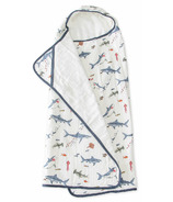 Serviette de bain à capuche en coton "Little Unicorn" Grand Enfant Requin