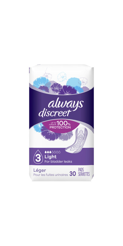 Always Discreet Incontinence Pads, Light Absorbency - Wellwise by Shoppers