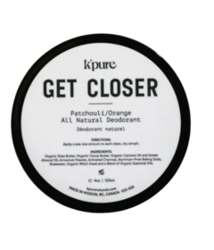 K'Pure Get Closer All Natural Deodorant Patchouli & Orange