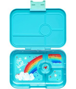 Yumbox Tapas 4 Compartiment Antibes Bleu avec plateau arc-en-ciel