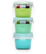 Melii Glass Containers with Silicone Sleeve Mint, Blue, Lime