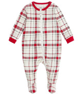 petit lem Baby Sleeper Christmas Plaid Red