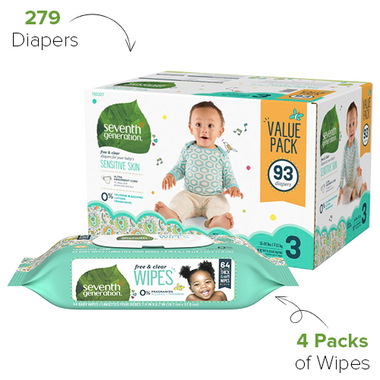 Seventh Generation Diaper & Wipes Bundle Size 3 Seventh Generation Diaper & Wipes Bundle Size 3