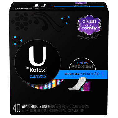  U by Kotex Curves Panty Liners Regular (Pack of 4)4 : Health &  Household