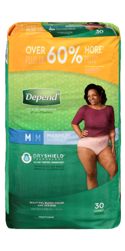Depend Protective Underwear, Maximum Absorbency, Small, Women, Blush, 32  per pack, case/2