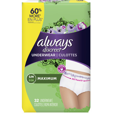 Always Discreet Incontinence & Postpartum Underwear Maximum Small/Medium