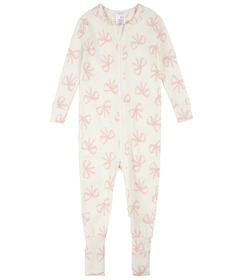 Petit Lem Firsts Convertible Sleeper Bows Print on Ivory