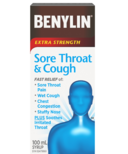 Benylin Extra Strength Sore Throat & Cough Syrup Medicine 