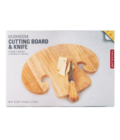 Kikkerland Mushroom Cutting Board & Knife