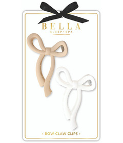 Bella Sleep + Spa Claw Clip Flax Bow/White Bow