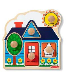 image of Melissa & Doug First Shapes Jumbo Peg Wooden Puzzle with sku:314478