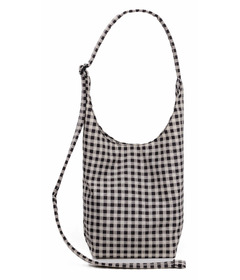 image of BAGGU Small Nylon Sling Black & White Gingham with sku:320328