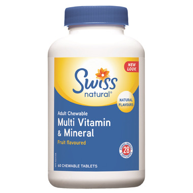 Swiss Natural Adult Chewable Multi Vitamin & Mineral Swiss Natural Adult Chewable Multi Vitamin & Mineral