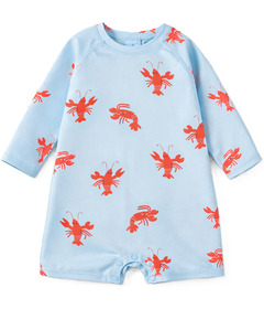 Souris Mini Baby One Piece Swimsuit Light Blue Lobster