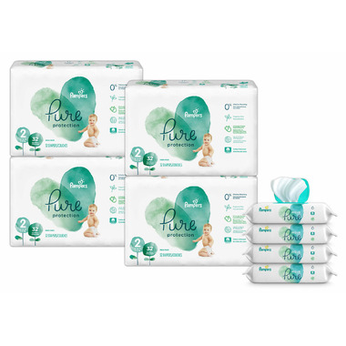 Buy Pampers Pure Protection Diaper & Wipes Bundle Size 2 at Well