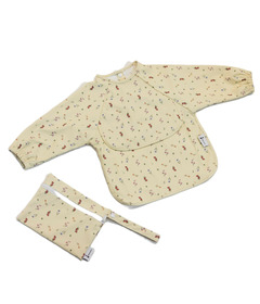 Micasso & Co Long Sleeved Bib with Integrated Pocket Flowers