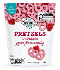 Hayden Valley Foods Pretzels Raspberry Yogurt Coated