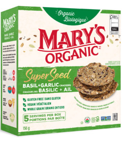 image of Mary's Organic Crackers Super Seed Crackers Basil & Garlic with sku:127185