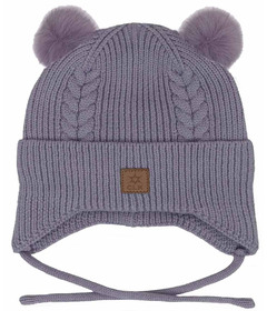 Calikids PomPom Knit Hat Lilac