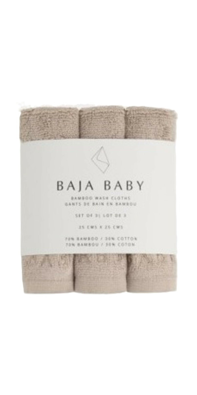 Buy Baja Baby Bamboo Wash Cloths Taupe at Well.ca | Free Shipping $35 ...