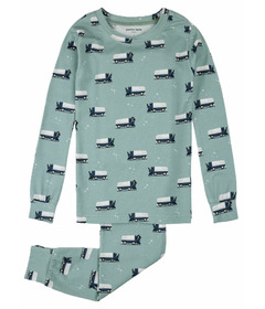 Petit Lem PJ Set Light Turquoise with Ice Resurfacers Print