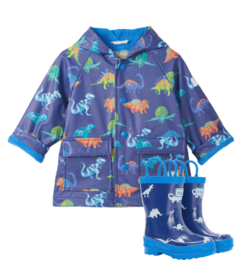 Hatley Rain Boot and Coat Dinos Bundle