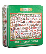Eurographics 1000 Piece Puzzle Tin Holiday Cats