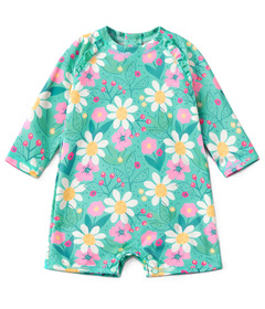 Souris Mini Baby One Piece Swimsuit Floral Turquoise