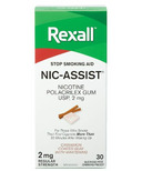 Rexall Nic-Assist Nicotine Gum Regular Strength 2 mg Cinnamon