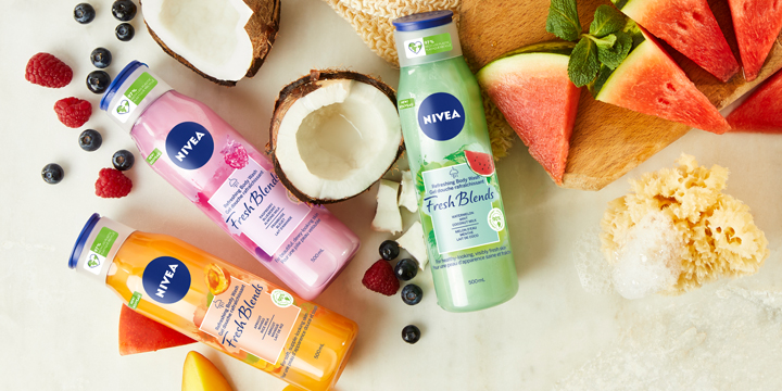 Nivea Shower Gel products with fresh fruit