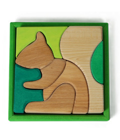 Grimm's Building Set Creative Puzzle Squirrel Green