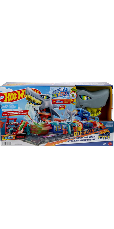 Hot-weels piste attaque requin avec 1 voiture hot weels shark