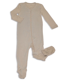 Silkberry Baby Bamboo Footed Sleeper Two Way Zipper Owl Feather