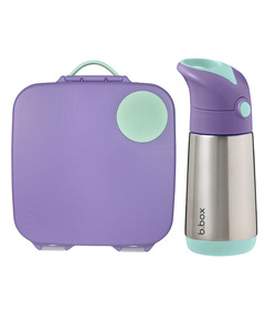 b.box Lunch Box & Water Bottle Lilac Pop Bundle