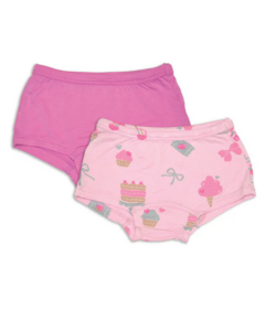 Silkberry Baby Bamboo Girls Boyshorts Underwear Pack Sweet Shop and Crocus