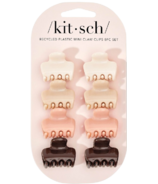 Kitsch Recycled Plastic Mini Puffy Claw Clips Set Rosewood