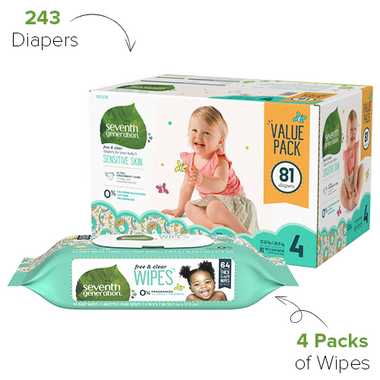 Seventh Generation Diaper & Wipes Bundle Size 4 Seventh Generation Diaper & Wipes Bundle Size 4