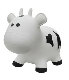 Farm Hoppers Vache gonflable rebondissante blanche