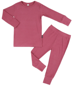 Belan.J Ribbed Bamboo Long Sleeve PJ Set Rose Wood