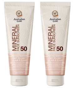 Australian Gold Mineral Tinted Face Sunscreen SPF 50 Fair to Light Bundle