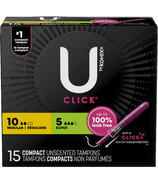 U by Kotex Click Compact Multipack Tampons Regular/Super Unscented