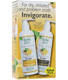 Herbal Glo Ginger Invigorate Shampoo & Conditioner Value Pack