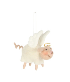 Harman Pig Angel Felted Ornament