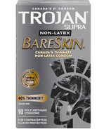 Trojan Supra Non-Latex BareSkin Préservatifs lubrifiés en polyuréthane
