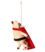 Silver Tree Christmas Ornament Felt Flying Pig