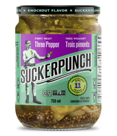 SuckerPunch Fiery Heat Three Pepper Pickle Chips Jar
