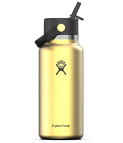 Hydro Flask Wide Mouth with Flex Straw Bottle Gold