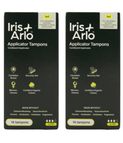 image of Iris + Arlo 100% Organic Cotton Applicator Tampons Super Bundle with sku:339753
